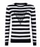 Guess  Paulette Long Sleeve Sweater Black And White Stripe